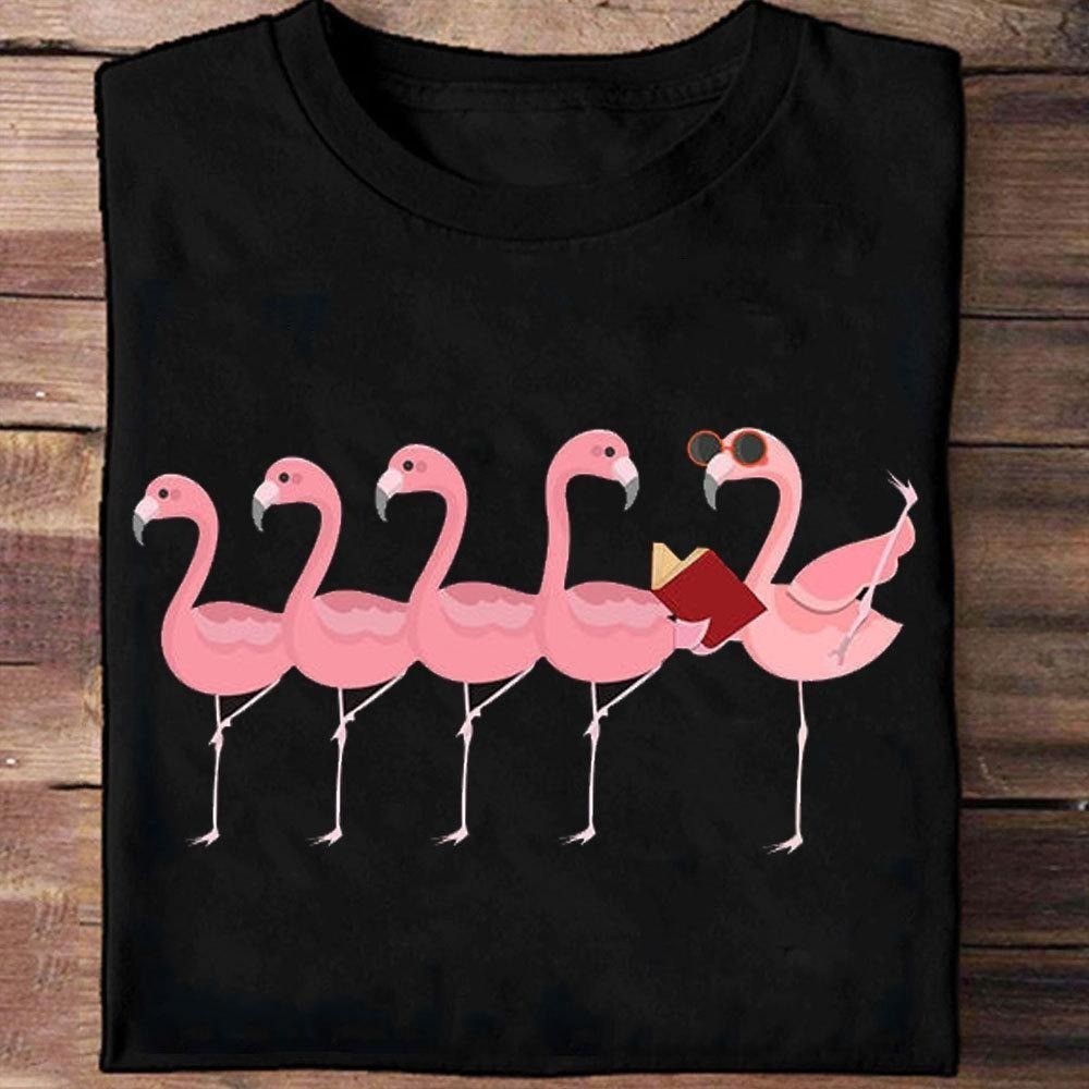 Flamingo T Shirt, Funny Pink Flamingo Reading, Pink Flamingo Shirt